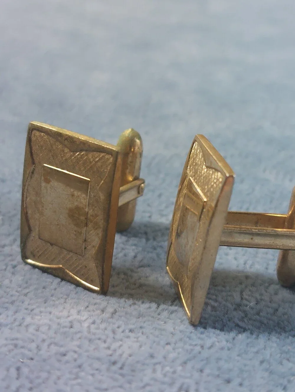 Vintage Estate Cufflinks Lot of 2 Pairs | Silver Tone & Gold Tone Mid Century St